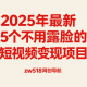 2025年最新5个不用露脸的短视频变现项目 – zw518网创导航