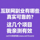 互联网副业有哪些真实可靠的？这几个项目我亲测有效 -zw518网创导航